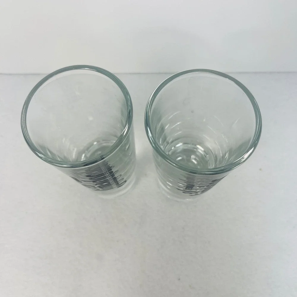 El Jimador Tequila Shot Glasses Set of 2 Clear Tall Weighted Base Barware Logo